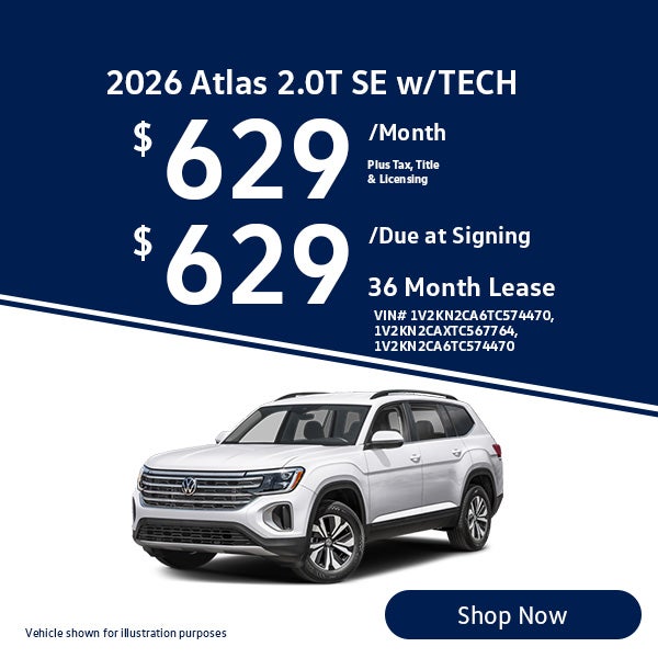 2026 Volkswagen Atlas 2.0T SE W/TECHNOLOGY Lease from $629/m