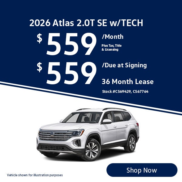 2026 Volkswagen Atlas 2.0T SE W/TECHNOLOGY Lease from $559/m