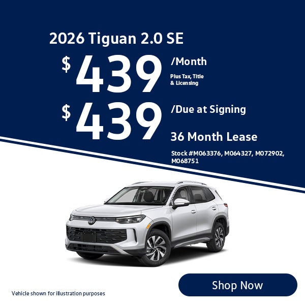 2025 Volkswagen Tiguan 2.0T SE Lease from $439/mo, $439 due 