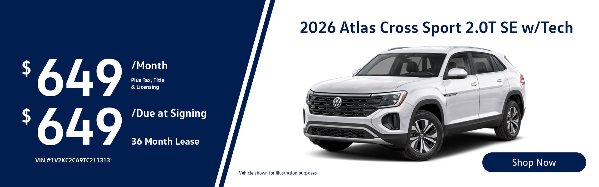 2026 Volkswagen Atlas Cross Sport 2.0T SE W/TECHNOLOGY