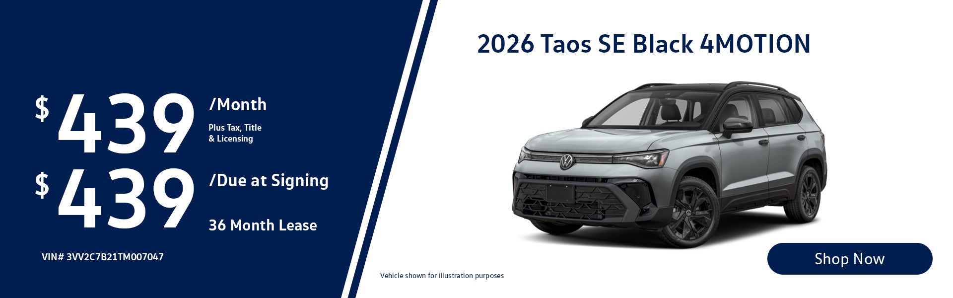 2026 Volkswagen Taos 1.5T SE Black